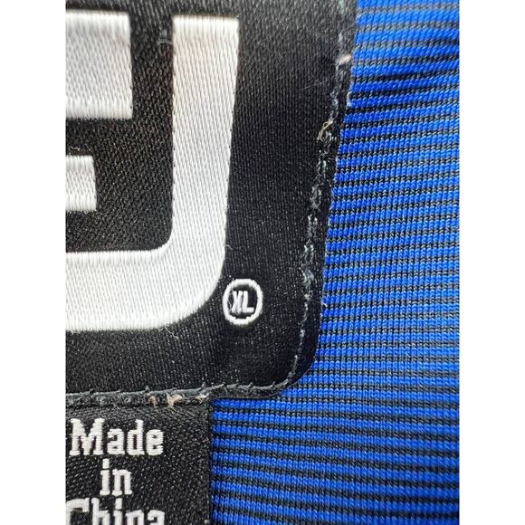 Foot Joy Polo Golf Shirt Men's XL Blue Micro Feeder Stripe Lisle Short Sleeve - Picture 3 of 9